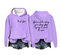 Hoodies For Women Trust God Writing Your Story Stop Trying To Steal The Pem Holiday Long Sleeve Ladies Hoodie Pullover Hooded Sweatshirts Causal Fall Winter (Purple, XXL) Ladies Waterproof Jacket