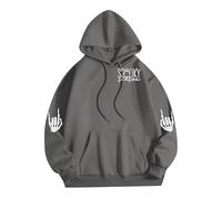 Hoodies For Women Uk Casual Fashion Halloween Printed Long Sleeve Pullover Hooded Sweatshirt Comfy Oversized Hoodie Costume Scary Bloody Wound Injury Horror