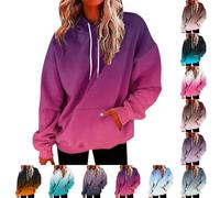 Hoodies for Women Uk Casual Long Sleeve Tie Dye Loose Fit Plus Size Sweatshirt Outdoor Fashion Fall Winter Travel Pullover Top plus size clothes gym clothes for women Hot Pink 3XL