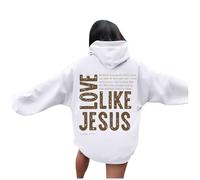 Hoodies For Women Uk Christian Hoodies With Pockets Drawstring Men Women Love Like Jesus Letter Graphic Print Ladies Tops Pullover Loose Comfort Hoodie Soft Long Sleeve Jesus Faith Sweatshirts White