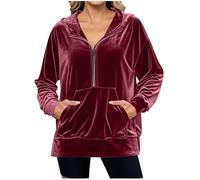 Hoodies for Women UK Ladies Lightweight Hooded Coats Long Sleeve Drawstring Hoodies Sweatshirts Zip Up with Pockets Women's Long Sleeve Sweatshirt Soft Comfortable Casual Hooded Jackets with Pockets