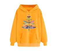 Hoodies for Women UK, Ladies Sweatshirt Floral/Hearts Printed Oversized Hoodie Long Sleeve Jumpers Tops Casual Drawstring Hooded Pullover Autumn Warm Sweater with Pockets Size 8-16