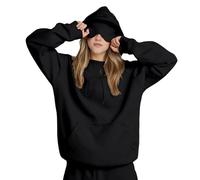 Hoodies for Women UK, Ladies Travel Hoodie with Eyes Mask Fashion Sweatshirts Oversized Hoodie Ladies Pullover Tops Womens Fall Winter Clothes, Black Grey Pink