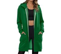 Hoodies For Women Uk Long Sleeve Zip Sweatshirts Solid Hoodie Soft Comfortable Loose Hooded Pullover With Pocket Lightweight Simple Fashion Casual Cardigans Autumn Winter Warm Tops Hip Hop Coat