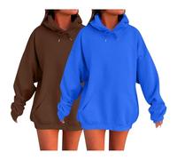 Hoodies For Women Uk Loose Fit Long Sleeve Sweatshirts Soft Comfortable Sport Hooded With Pockets Oversized Drawstring Pullover Tops Classic Solid Sweatshirts Autumn Winter Hoodies Pink