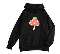 Hoodies For Women Uk Oversized - Long Sleeve Tops Womens Sweatshirt Everything Comes Cute Frog Mushroom Print Pullover Hoodie Loose Comfy Casual Autumn Winter Tops With Pocket For Teen Girls Women
