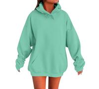 Hoodies for Women Uk Plain Drawstring Oversize Long Sleeve Sweatshirts Casual Comfy Warm Outdoor Travel Fall Winter Hoodie women sweatshirt Mint Green XXL