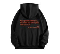 hoodies for women uk plus size Teen Girls Dear Person Behind Me Oversized Aesthetic Letter Pullover Top Long Sleeve Sweatshirt With Pockets Black