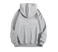 hoodies for women uk plus size Teen Girls Dear Person Behind Me Oversized Aesthetic Letter Pullover Top Long Sleeve Sweatshirt With Pockets Light Gray