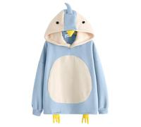 Hoodies for Women UK Sale Clearance Ladies Color Block Jumpers Cute Chicken Printed Sweatshirts Long Sleeve Drawstring Hoodie Pullover Tops with Chicken Hat S-XXL