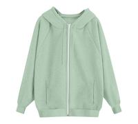 Hoodies for Women UK Stylish Solid Colour Long Sleeve Loose Hooded Sweatshirts with Pocket Ladies Casual Zipper Outdoor Lightweight Drawstring Long Sleeve Sweatshirts Fall Clothes Pocket Size S-3XL