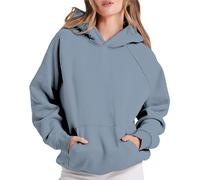 Hoodies for Women UK, Sweatshirts for Women Long Sleeve Crew Neck Jumpers Hooded Fleece Autumn Clothing Ladies Oversized Pullover Lightweight Winter Thermal Solid Color Sweater Shirt Tops with Pockets