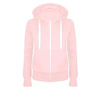 Hoodies For Women UK Zip Up Hooded Sweatshirt Long Sleeves Plain Soft Stretchable Hoodie Jackets Casual Winter Plain Hoody Cardigan Top Drawtring Workout Outerwear Coat