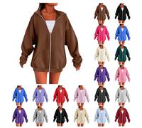 Hoodies for Women UK, Zip Up Hoodie Women, Ladies Jackets Full Zip Oversized Long Sleeve Sweatshirts Hooded Sweatshirt Lightweight Coat With Pockets