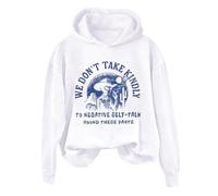 Hoodies For Women We Dont Take Kindly To Negative Self Talk Round These Parts Long Sleeve Holiday Ladies Hoodie Pullover Fall Winter Hooded Sweatshirts (White, 4XL) Ladies Fleece Jackets Full Zip
