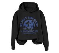 Hoodies For Women We Dont Take Kindly To Negative Self Talk Round These Parts Long Sleeve Holiday Ladies Hoodie Pullover Causal Fall Winter Hooded Sweatshirts (Black, S) Long Hoodies For Women Uk