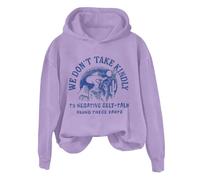 Hoodies For Women We Dont Take Kindly To Negative Self Talk Round These Parts Long Sleeve Holiday Ladies Hoodie Pullover Comfy Causal Fall Winter Hooded Sweatshirts (Purple, M) Waterproof Coat Womens
