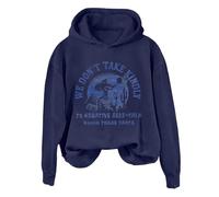 Hoodies For Women We Dont Take Kindly To Negative Self Talk Round These Parts Long Sleeve Holiday Ladies Hoodie Pullover Causal Fall Winter Hooded Sweatshirts (Blue, M) Oversized Sweatshirt Women