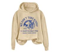 Hoodies For Women We Dont Take Kindly To Negative Self Talk Round These Parts Long Sleeve Holiday Ladies Hoodie Pullover Comfy Causal Fall Winter Hooded Sweatshirts (Khaki, S) Womens Sweatshirts
