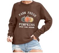 Hoodies Jumpers for Women UK Farm Fresh Pumpkin Sweatshirt Women Fall Sweatshirt Pumpkin Graphic Hoodie Happy Fall Yall Long Sleeve Tops