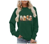 Hoodies Jumpers for Women UK Spooky Season Sweatshirt, Fall Coffee Shirt, Pumpkin Spice Sweater Halloween Latte Shirt Women Crewneck Pullover Tops