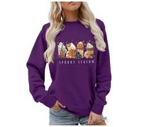 Hoodies Jumpers for Women UK Spooky Season Sweatshirt, Fall Coffee Shirt, Pumpkin Spice Sweater Halloween Latte Shirt Women Crewneck Pullover Tops