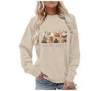 Hoodies Jumpers for Women UK Spooky Season Sweatshirt, Fall Coffee Shirt, Pumpkin Spice Sweater Halloween Latte Shirt Women Crewneck Pullover Tops
