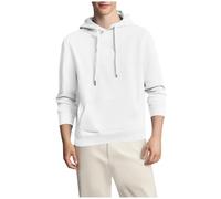 Hoodies Mens Fleece Pullover Drawstring Long Sleeve Solid Sweatshirt with Hood Holiday Plus Size Going Out Tops Casual Fit Lightweight Hoodies wiht Pocket Sports Running Sweatshirts Fall Winter White