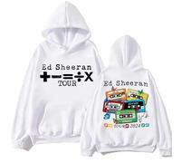 Hoodies Men's Rapper Ed Sheeran Tour Hoodies Hip Hop Pullover Tops Women's Sweatshirts Polyester Cotton Long Sleeve Sports Pullover XS-3XL-White||L