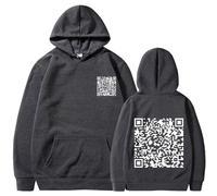 Hoodies Unisex Casual Womens Funny QR Code Jumpers Winter Fu QR Code Fuck You Hoodies for Men UK Fashion Comfy Sweatshirts