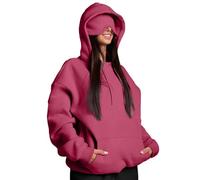 Hoodies with Eye Mask Built in,Comfrt Airplane Mode Travel Hoodie with Hidden Pockets,Women Fashion Hidden Pockets Sweatshirt Pullover,Wearable Blanket Hoodies for Adults Men Women Home Essentials UK