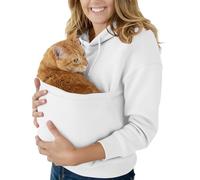 Hoodies with Kangaroo Pouch Funny Sweatshirts with Cat Pocket，Oversized Dog Puppy Carrier Winter Warm Fuzzy Fleece Pullover Cute Pet Holder Long Sleeve Tops for Pet Animal Lover