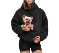 Hoodies with Pouch Funny Sweatshirts with Cat Pocket Dog Puppy Winter Warm Fuzzy Fleece Pullover Cute Pet Holder Long Sleeve Sweatshirt Tops Lover Warm Cozy Lined Fleece Holder Pullover Tops Pockets