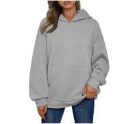 Hoodies Women UK Clearance,Jacquard Sweatshirt Ladies Oversized Trendy Casual Plain Gym Hooded Pullover Solid Winter Long Sleeve Y2K Hoody Sweater Jumper Tops Essentials Hoodie with Pockets Gray