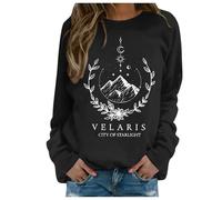 Hoodies Y2K for Women Acotar Velaris Sweatshirt City Of Starlight Lightweight Pullover Top Bookish Long Sleeve Clothes