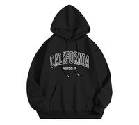 Hoodies Y2K for Women California Letter Graphic Print Hoodies for Teen Girls Cute Aesthetic Hooded Sweatshirt Preppy Loose Pullover Tops 2024 Fall