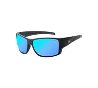Hoodoo Polarised Sunglasses in Satin Black & Ice Blue Mirror