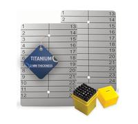 Hooe England 2X Titanium Crypto Seed Storage Lazer Engraved Cold Metal Plate Wallet Punchable or Etchable for Offline Bitcoin Cryptocurrency Backup Recovery Kit with Alphabet & Number Punch