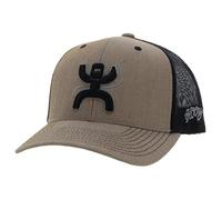 HOOEY Arc Adjustable Snapback Mesh Back Trucker Hat, Tan/Black, One size