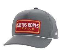 HOOEY Cactus Ropes Adjustable Snapback Mesh Back Trucker Hat (US, Alpha, One Size, Grey/Red)