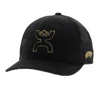 HOOEY Chris Kyle Adjustable Snapback Hat - Mid Profile 6-Panel Breathable Mesh Baseball Cap, Trucker Hat for Men and Women, Black Camo, One size