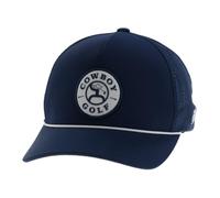 HOOEY Cowboy Golf Adjustable Snapback Hat with Circle Patch, Navy, One size