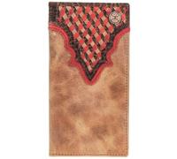 HOOEY Whip Tan Leather Western Print Rodeo Wallet - Genuine Smooth Tan Leather, Western Print Design, Front Pocket Bifold with Card Slots & Cash Pockets - Western Wallet for Men