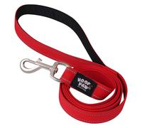 Hoof n Paw Training Lead For Dogs, Premium Nylon Puppy & Dog Lead, Padded Handle, Comfortable & Easy to Use Leash, For Small, Medium & Large Dogs (Red, 1.2 metre (4 ft))