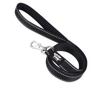 Hoof n Paw Training Lead For Dogs, Premium Nylon Puppy & Dog Lead, Padded Handle, Comfortable & Easy to Use Leash, For Small, Medium & Large Dogs (Black (Reflective), 1.8 metre (6 ft))