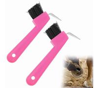 Hoof Pick for Horses Donkey Goats Hoof Pick for Horses, Hoof Pick Horse Head Hoof Scraper with Brush, Hoof Pick Non-Slip Handle Horse Grooming Tools, for Clean Hooves for Hoof Care, Pack of 2
