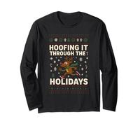 Hoofing It Through The Holidays Christmas Santa Xmas Family Long Sleeve T-Shirt