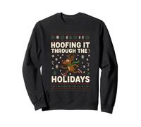 Hoofing It Through The Holidays Christmas Santa Xmas Family Sweatshirt