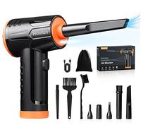 Hoofun Electric Air Duster - 100000RPM, 3-Speed Cordless Air Blower with LED Light for Laptop Computers, Keyboards, Cars