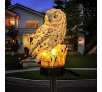 Hoofun Owl Solar Garden Lights Waterproof Outdoor Decor LED Lawn Lamp Solar Powered Ornaments for Yard, Patio, Garden Landscape Lighting (White)